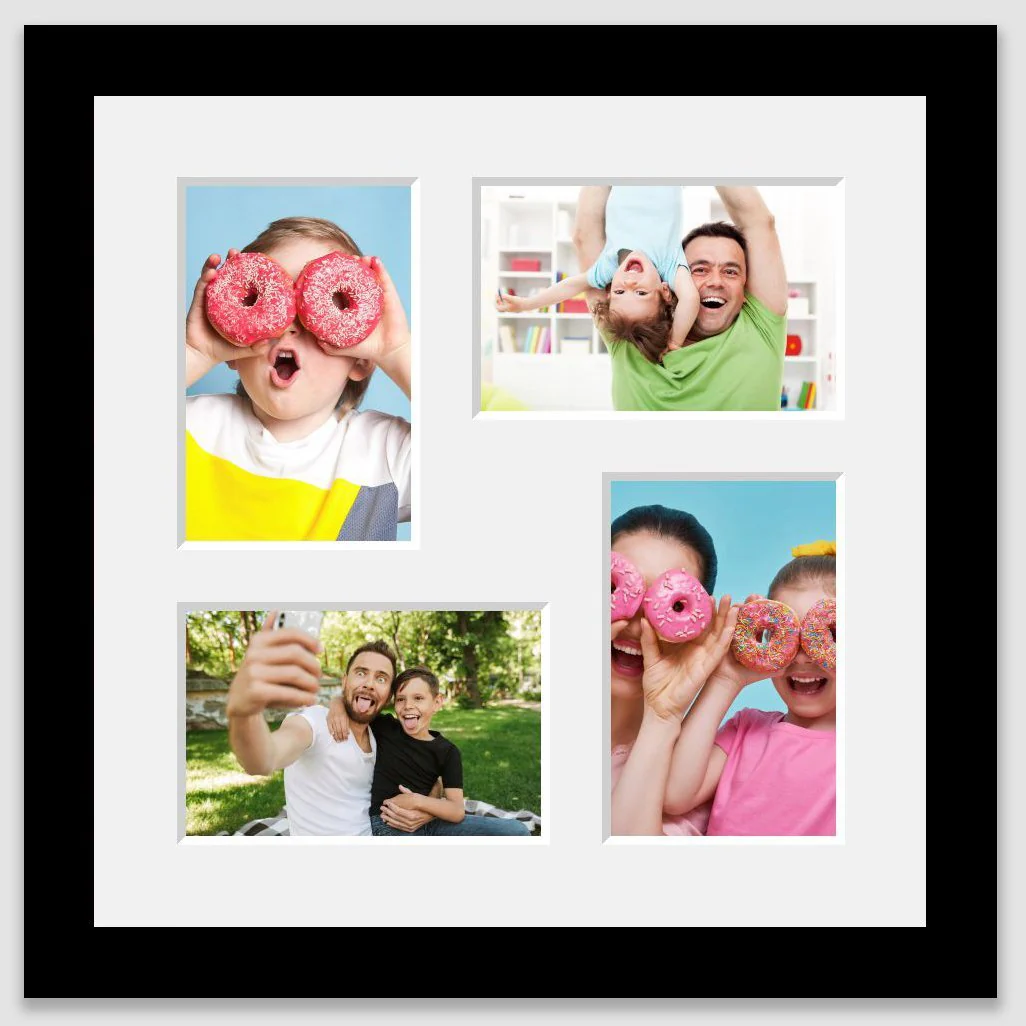 Multi Photo Picture Frame - Holds 4 4" x 6" photos in a Black Frame - Image 4