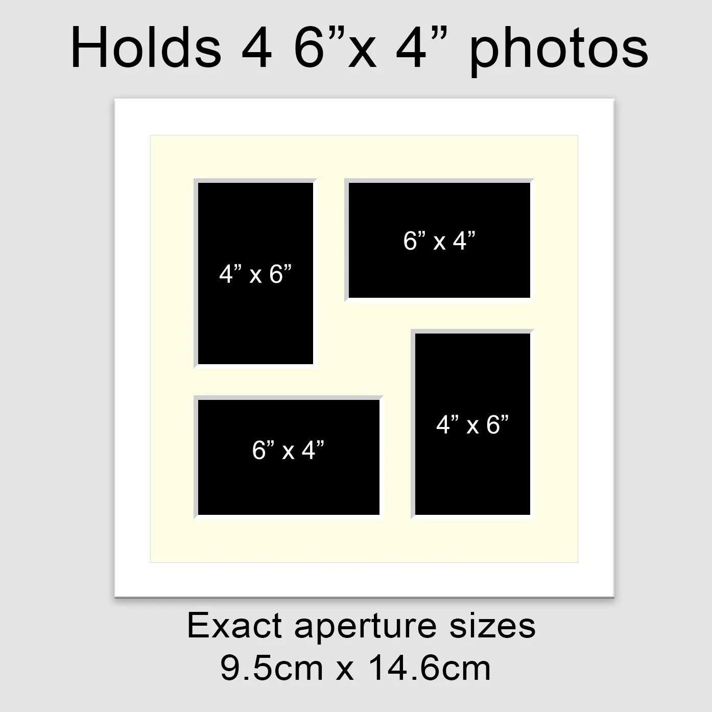 Multi Photo Picture Frame - Holds 4 4" x 6" Photos in a White Frame - Image 3