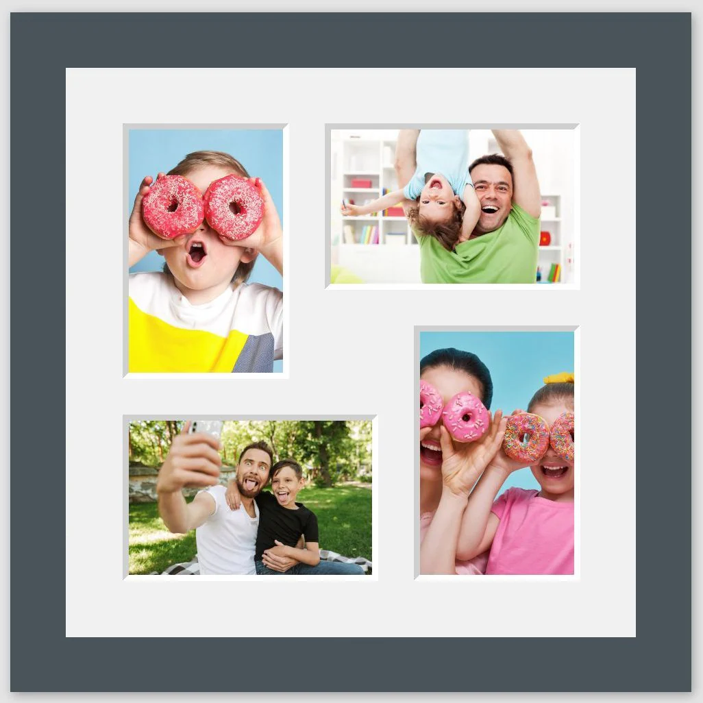 Multi Photo Frame - Holds 4 6" x 4" photos in a Grey Frame - Image 4