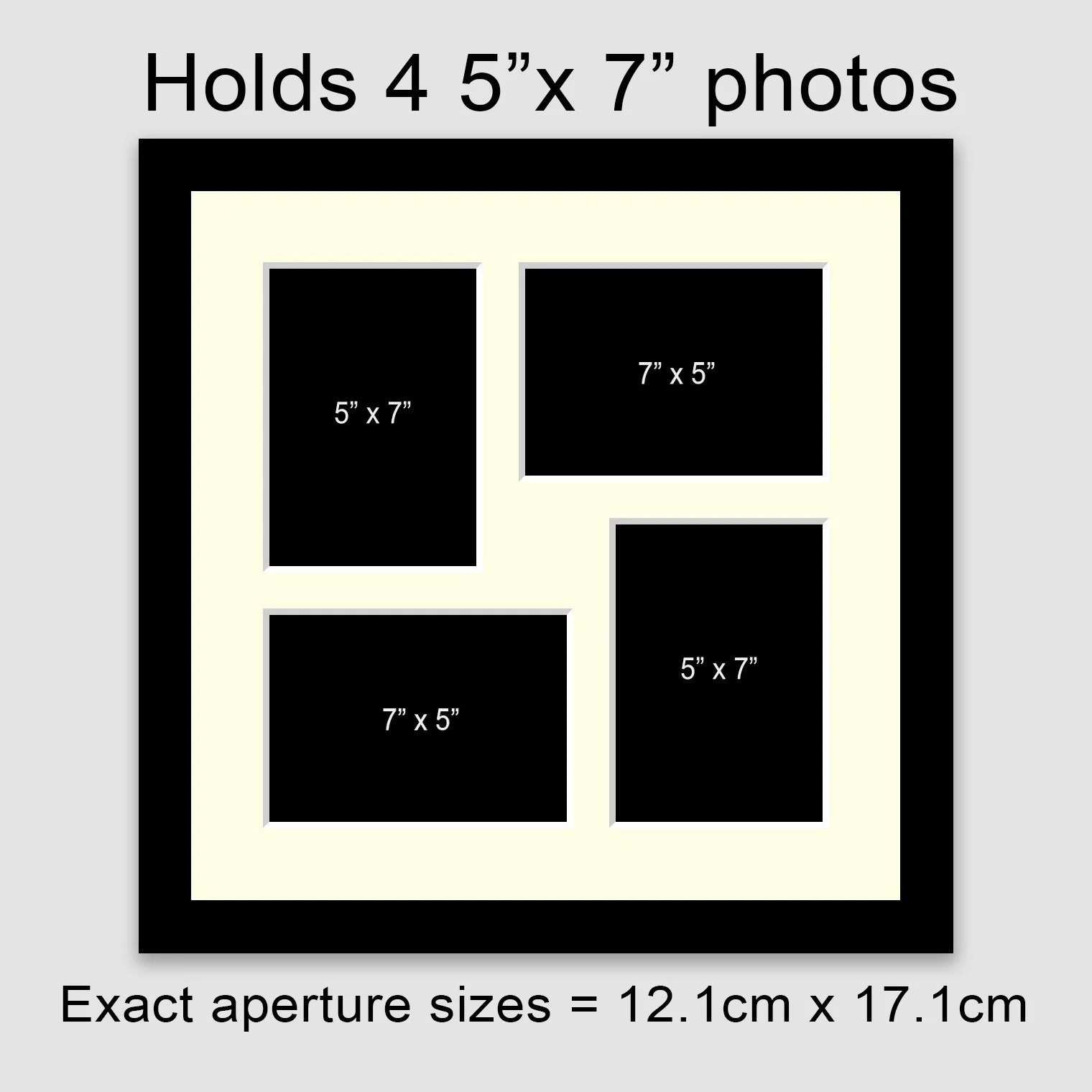 Multi Photo Picture Frame Holds 4 5"x7" Photos in a Black Frame - Image 3