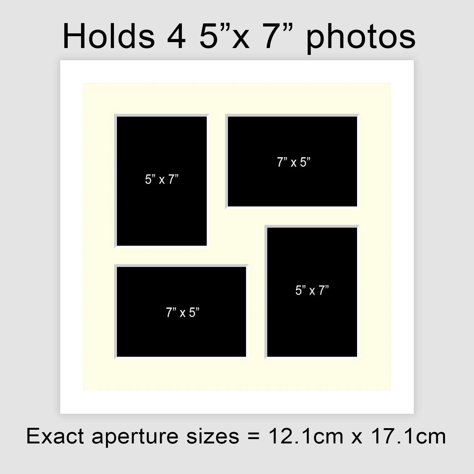 Multi Photo Picture Frame Holds 4 5"x7" Photos in a White Frame - Image 3