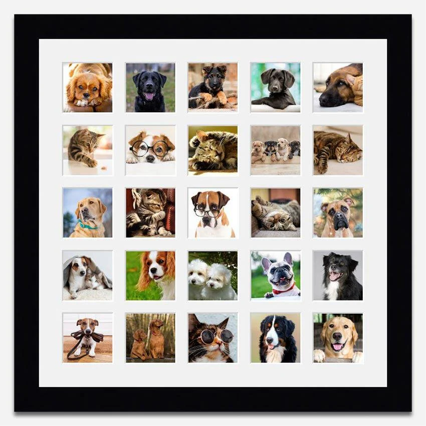 Large Multi Photo Picture Frame Holds 25 Instagram 4"x4" Photo in a 33mm Black Frame - Image 3