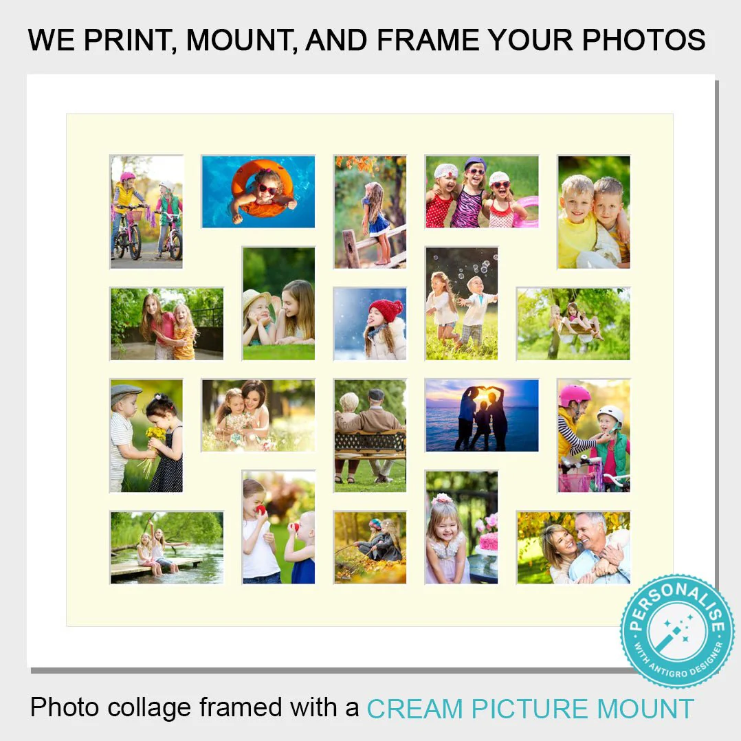 Photo Collage Printed and Framed for 20 Photos - White Frame - Image 3