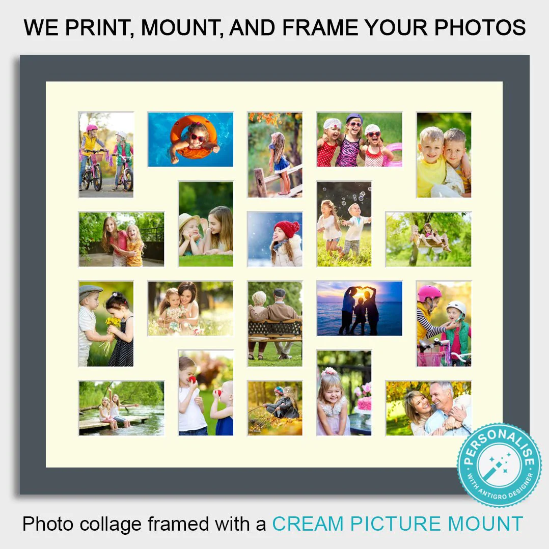 Photo Collage Printed and Framed for 20 Photos - Grey Frame - Image 3